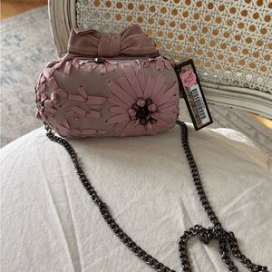 Maliparmi Pink Floral Clutch with Chain